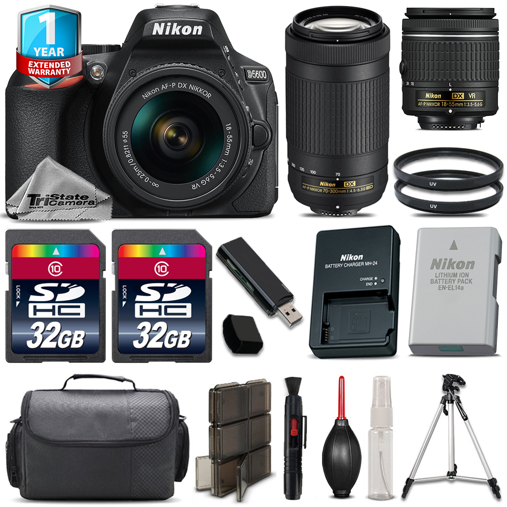 D5600 DSLR Camera + 18-55mm  + 70-300mm + 64GB Kit + Tripod + 1yr Warranty *FREE SHIPPING*