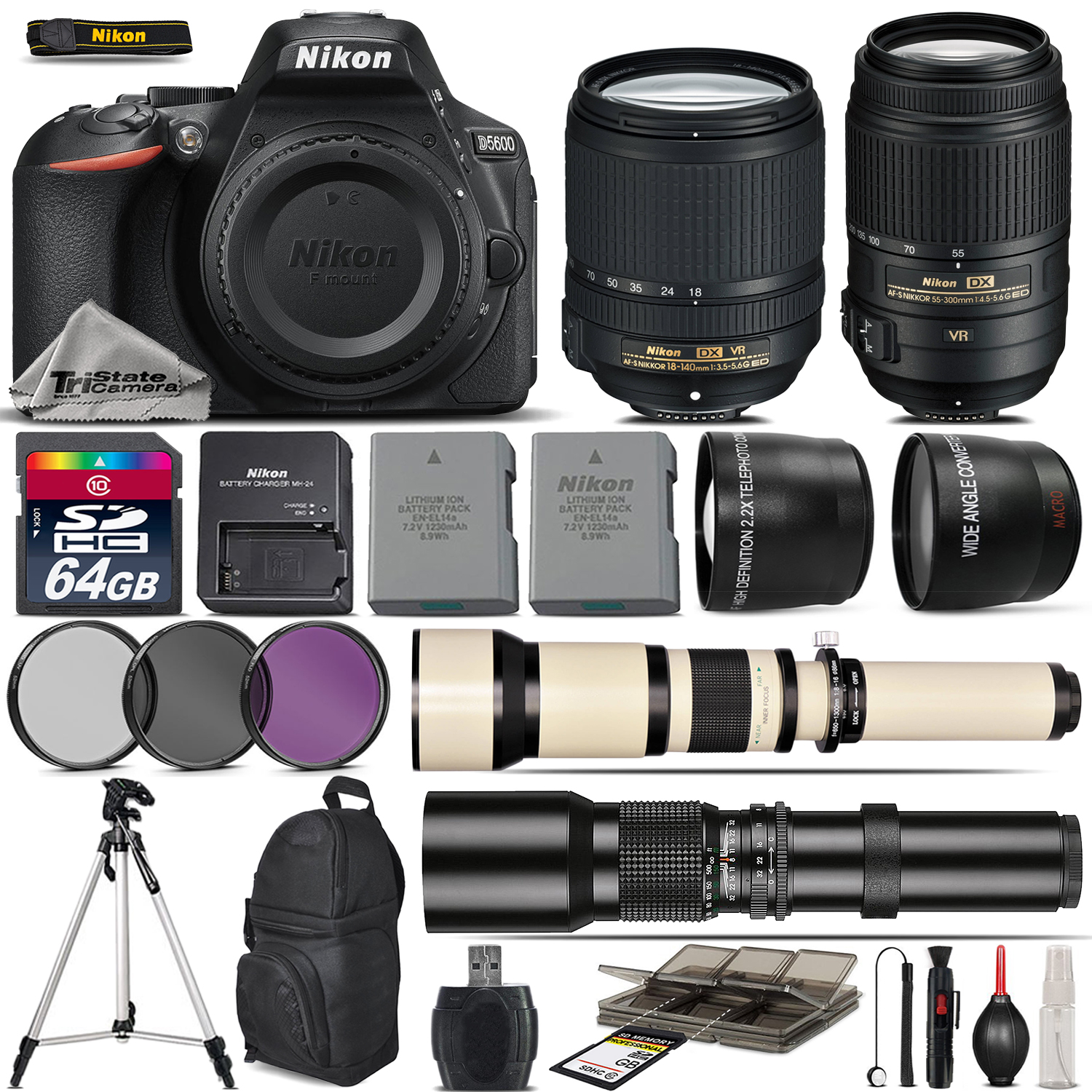 Nikon D5600 DSLR Camera with 18-140mm Lens (Black) Camera - 1577