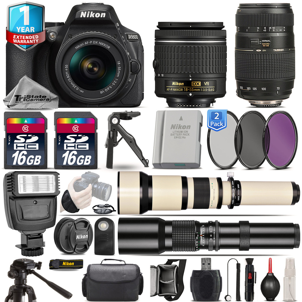 D5600 DSLR Camera + 18-55mm VR + 70-300mm + Extra Battery + 1yr Warranty *FREE SHIPPING*