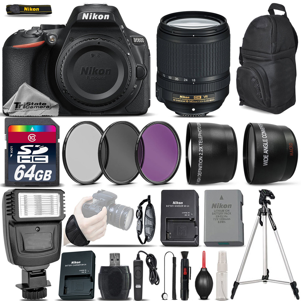 D5600 DSLR Camera 24.2MP + Nikon 18-140mm VR Lens - Ultimate Saving Bundle *FREE SHIPPING*
