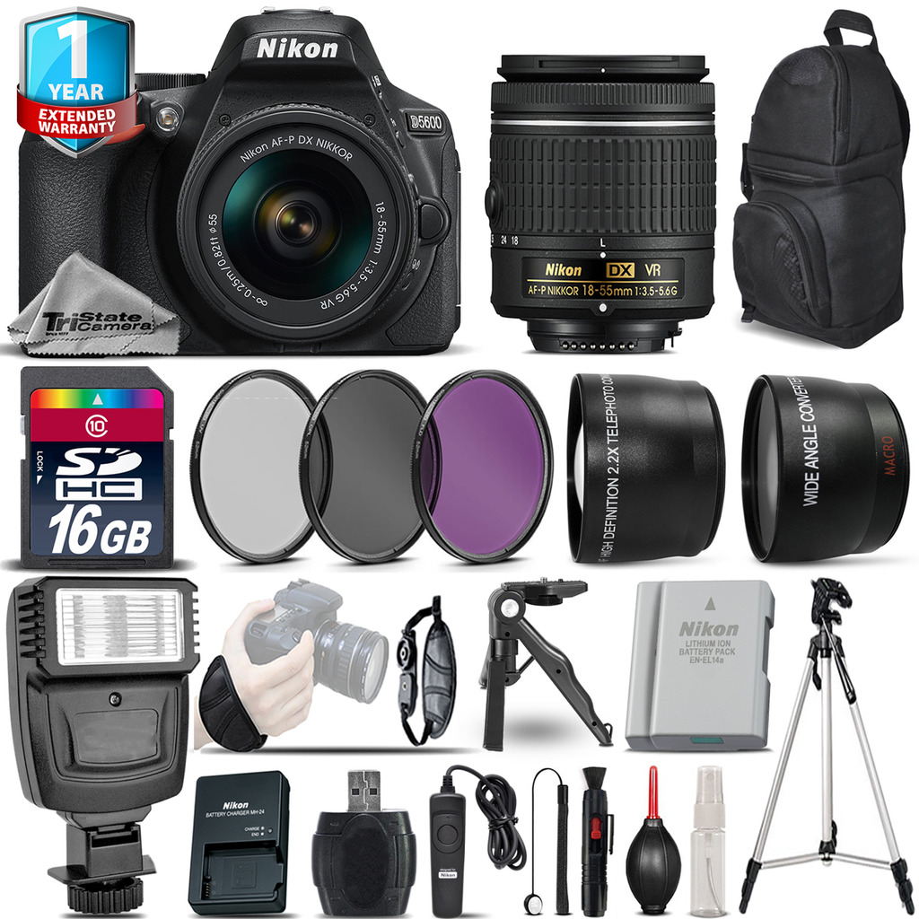 D5600 DSLR Camera + 18-55mm VR + 1yr Warranty + Filters + 16GB -Saving Kit *FREE SHIPPING*