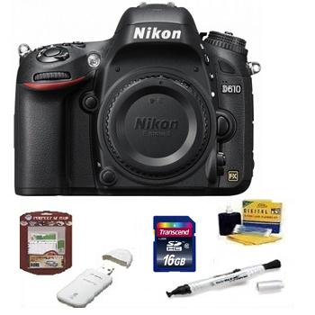 D610 Digital SLR Camera Kit +16GB + Memory Card+ Camera/Lens Cleaning Kit+ LCD Screen Protectors+ Memory Card Reader+ Deluxe SLR Carrying Case *FREE SHIPPING*