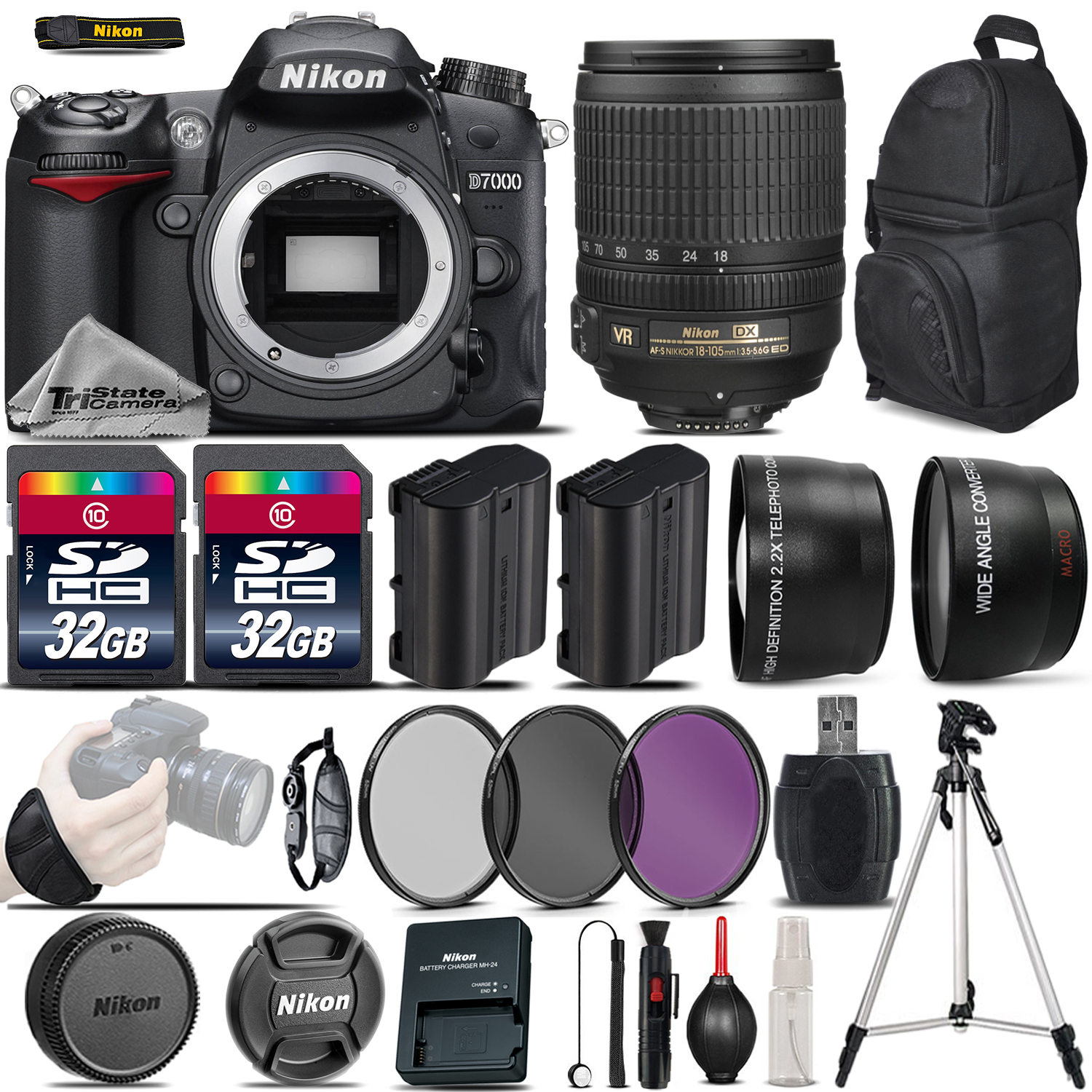 D7000 Digital SLR Camera + 18-105mm VR Lens + 64GB - Great Saving Full Kit *FREE SHIPPING*