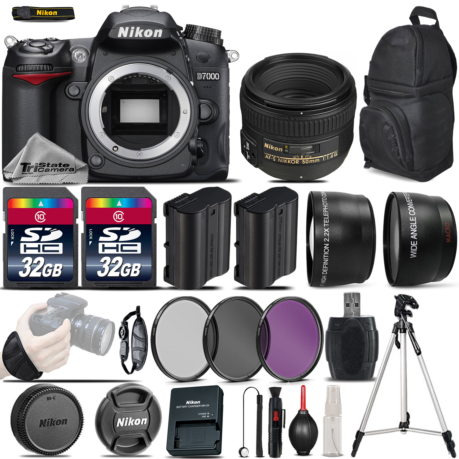 D7000 Digital SLR Camera + 50mm 1.4G Lens + 64GB -Great Saving Full Kit *FREE SHIPPING*