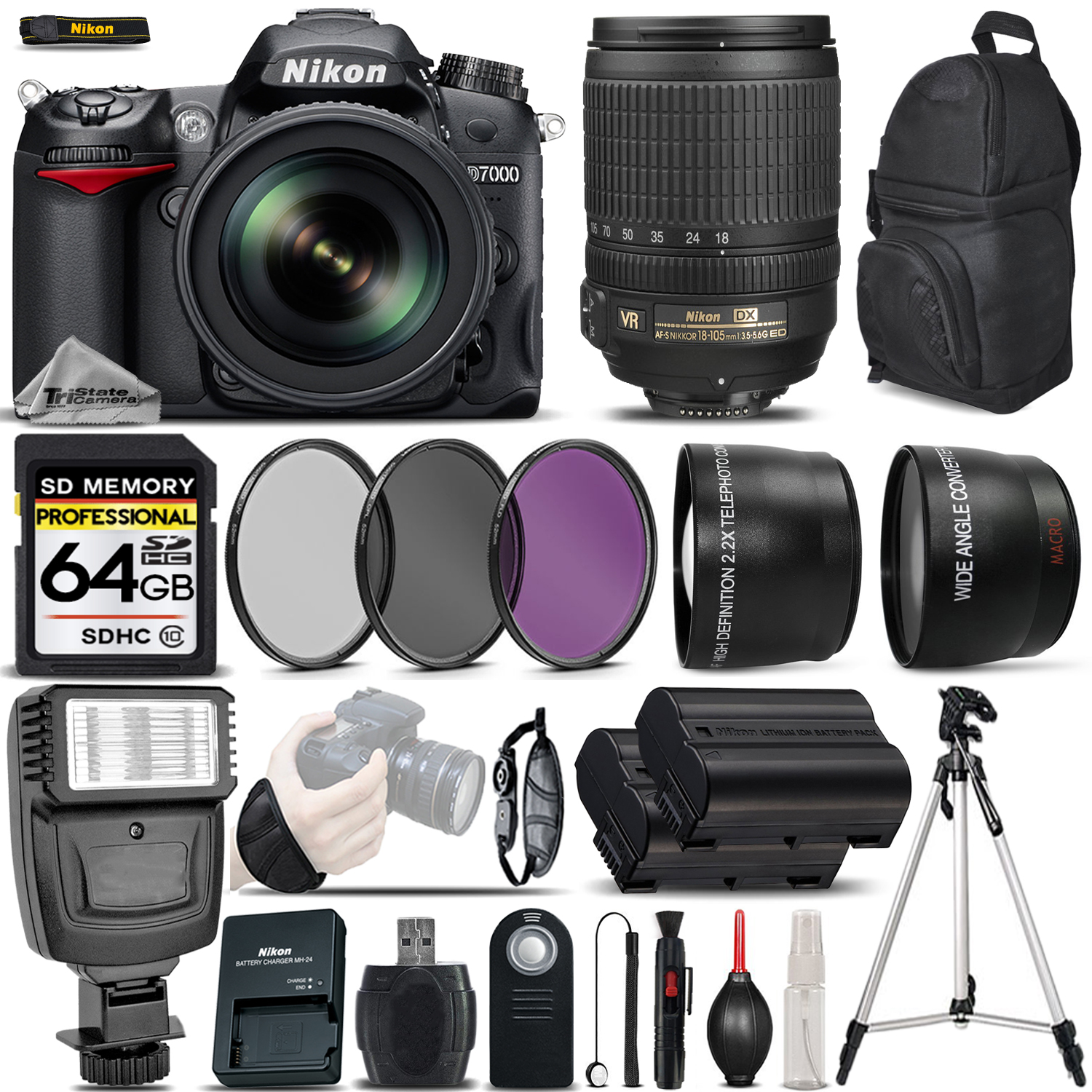 D7000 DSLR Camera 16.2MP + Nikon 18-105mm VR Lens - Ultimate Saving Bundle *FREE SHIPPING*