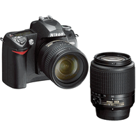 D70s 6.1 Megapixel Interchangeable Lens Digital SLR W/AF-S DX 18-70 & 55-200mm 2 Lens Kit