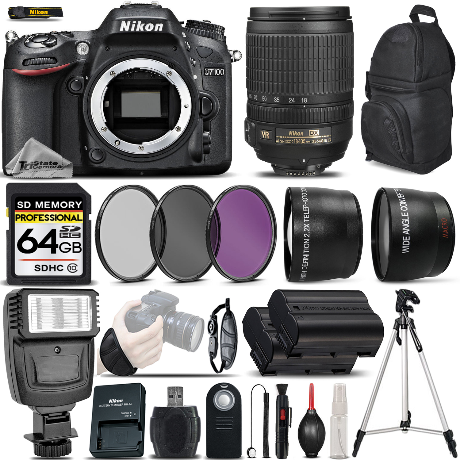 D7100 DSLR Camera 24.1MP with Nikon 18-105mm VR - Ultimate Saving Bundle *FREE SHIPPING*