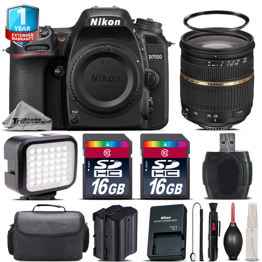 D7500 Camera + 28-75mm 2.8 XR + LED + Extra Battery + 1yr Warranty + 32GB *FREE SHIPPING*