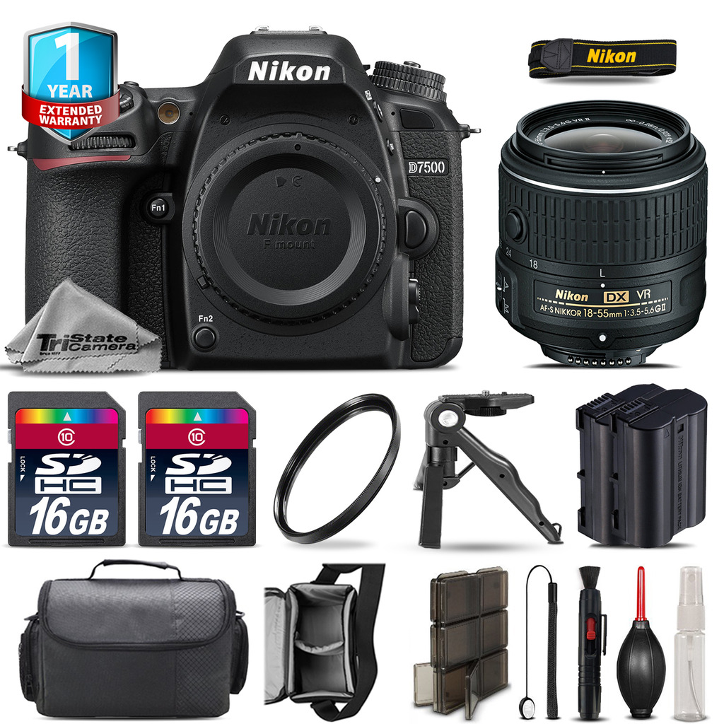 D7500 DSLR Camera + 18-55mm VR + Extra Battery + UV + 32GB + 1yr Warranty *FREE SHIPPING*