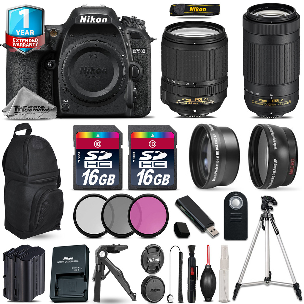 D7500 Camera + AFS 18-140mm VR + 70-300mm VR + Extra Battery +1yr Warranty *FREE SHIPPING*