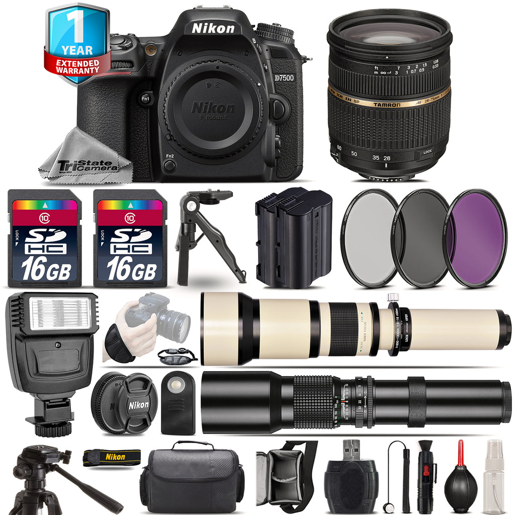 D7500 Camera + 28-75mm 2.8 XR - 3 Lens Kit + Extra Battery + 1yr Warranty *FREE SHIPPING*