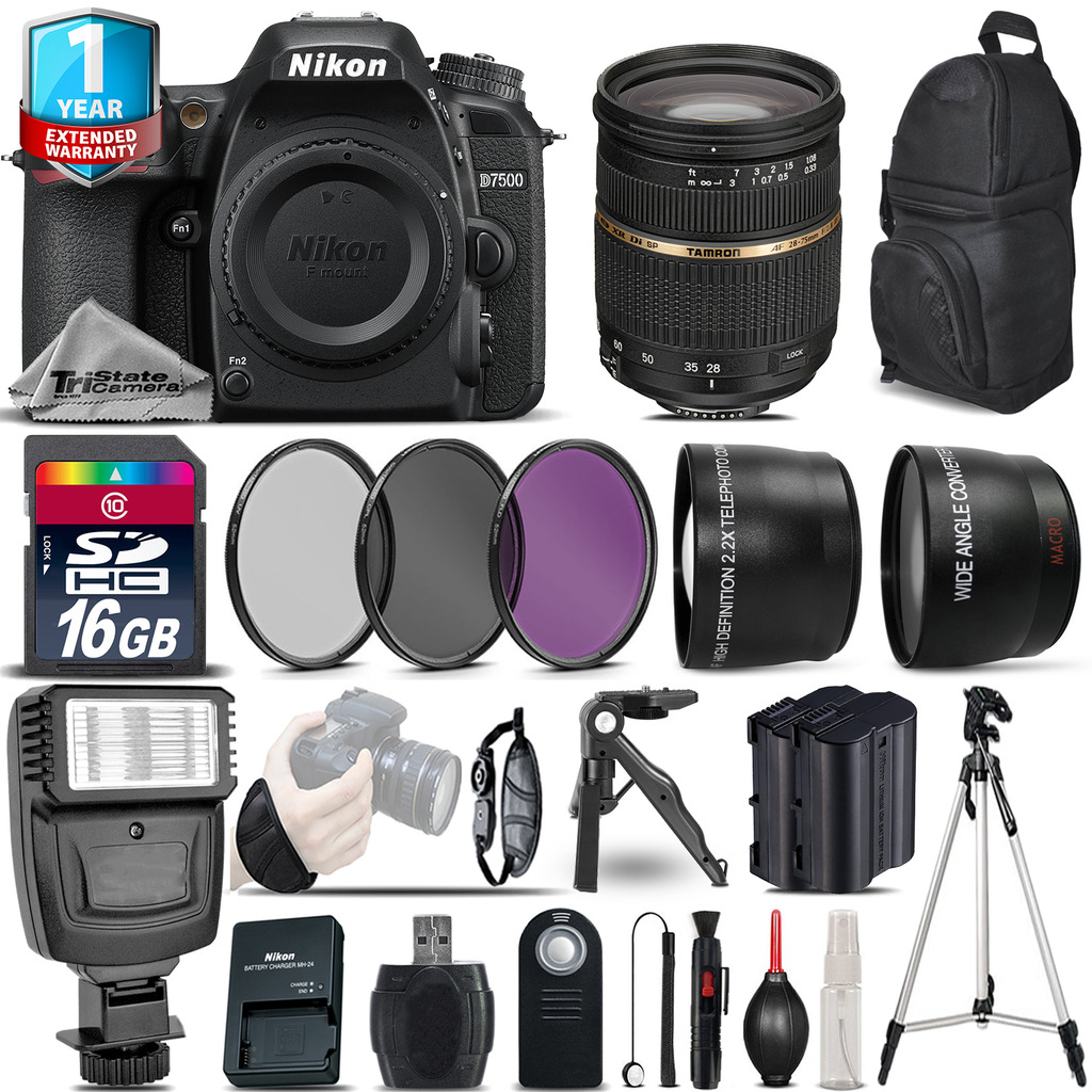 D7500 Camera + 28-75mm 2.8 XR + 1yr Warranty + Filters + 16GB -Saving Kit *FREE SHIPPING*