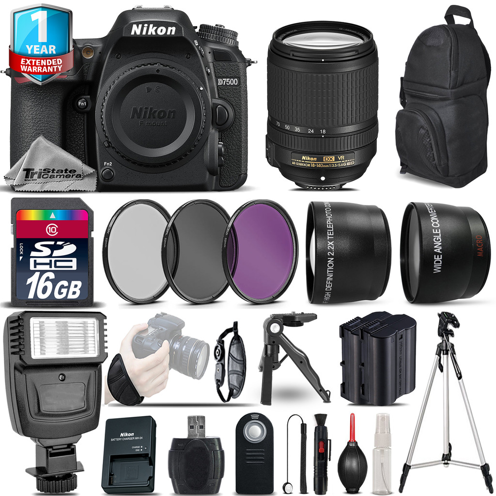 D7500 Camera + AFS 18-140mm VR + 1yr Warranty + Filters + 16GB -Saving Kit *FREE SHIPPING*