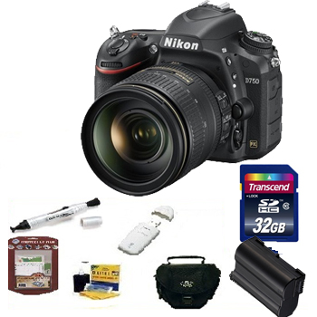 D750 Digital SLR Camera Kit -Black + 32GB Memory Card + Spare Battery + Deluxe SLR Carrying Case + Memory Card Reader + Camera/Lens Cleaning Kit + Pen Style LCD Screen Cleaner + LCD Screen Protectors *FREE SHIPPING*