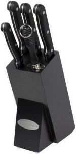 KS1200 Contemporary 6-Piece Knife Set with Block, Elegant Black *FREE SHIPPING*