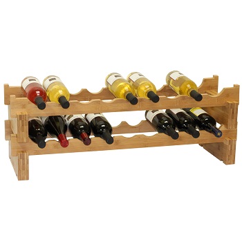 WR1361 Bamboo Scallop 18 Bottle Window Rack *FREE SHIPPING*