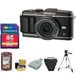 E-P3 Black W/17mm Black Kit• 8GB Memory Card• Camera/Lens Cleaning Kit• LCD Screen Protectors• Memory Card Reader• Deluxe SLR Carrying Case• Davis and Sanford Traveler TriPod *FREE SHIPPING*