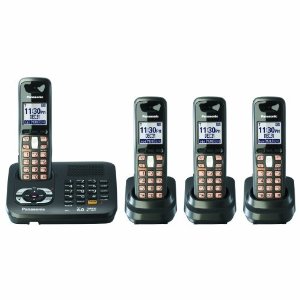 KX-TG6444T Dect 6.0 Black Metallic Cordless Phone with Answering Machine