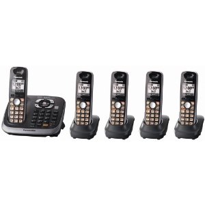 KX-TG6445T Dect 6.0 Titanium Black Cordless Phone with Answering Machine