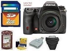 Pentax K-7 Digital Camera Accessory Kit includes: ZELCKSG Care & Cleaning SDM-1513 Charger KSD2GB Memory Card SDDLi90 Battery 