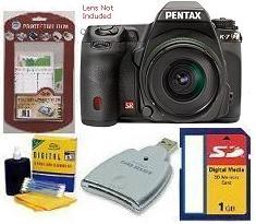 K-7 Digital SLR Camera Body • 1GB Memory Card• Camera/Lens Cleaning Kit• LCD  Screen Protectors• Memory Card Reader *FREE SHIPPING*