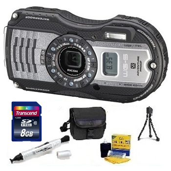 WG-5 Digital Camera - GunMetal - 8GB Memory Card, Lens Cleaning Kit, Camera Case, Pen LCD Screen Cleaner, Table-Top Tripod - Essential Kit *FREE SHIPPING*