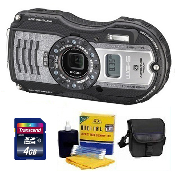WG-5 Digital Camera - GunMetal - 4GB Mem Card, Carrying Case & Cleaning Kit - Value Kit *FREE SHIPPING*