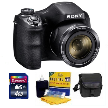 Cybershot DSC-H300/B Digital Camera - Black - with 4GB Mem Card, Carrying Case & Cleaning Kit - Value Kit *FREE SHIPPING*