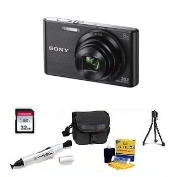 Cyber-shot DSC-W830 Digital Camera - Black - with 32GB Memory Card, Lens Cleaning Kit, Camera Case, Pen LCD Screen Cleaner, Table-Top Tripod - Essential Kit *FREE SHIPPING*
