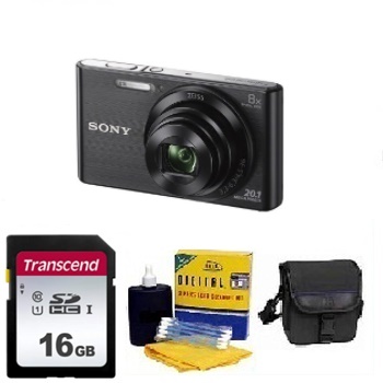 Cyber-shot DSC-W830 Digital Camera - Black - with 16GB Mem Card, Carrying Case & Cleaning Kit - Value Kit *FREE SHIPPING*