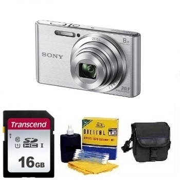 Cyber-shot DSC-W830 Digital Camera - Silver - with 16GB Mem Card, Carrying Case & Cleaning Kit - Value Kit *FREE SHIPPING*