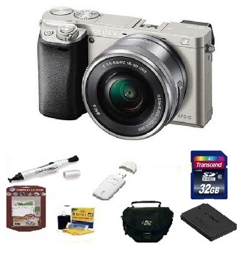 Alpha A6000 Digital SLR Camera Kit Deluxe Kit - Silver *FREE SHIPPING*