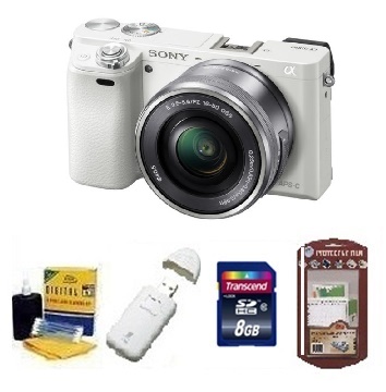 Alpha A6000 Digital SLR w/16-50mm Power Zoom Lens Starter Kit - White *FREE SHIPPING*