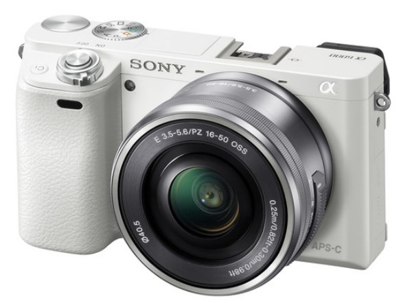 Alpha A6000 24.3 Megapixel, 3.0 Inch Tilting LCD Mirrorless Digital Camera w/16-50mm Power Zoom Lens Kit - White *FREE SHIPPING*