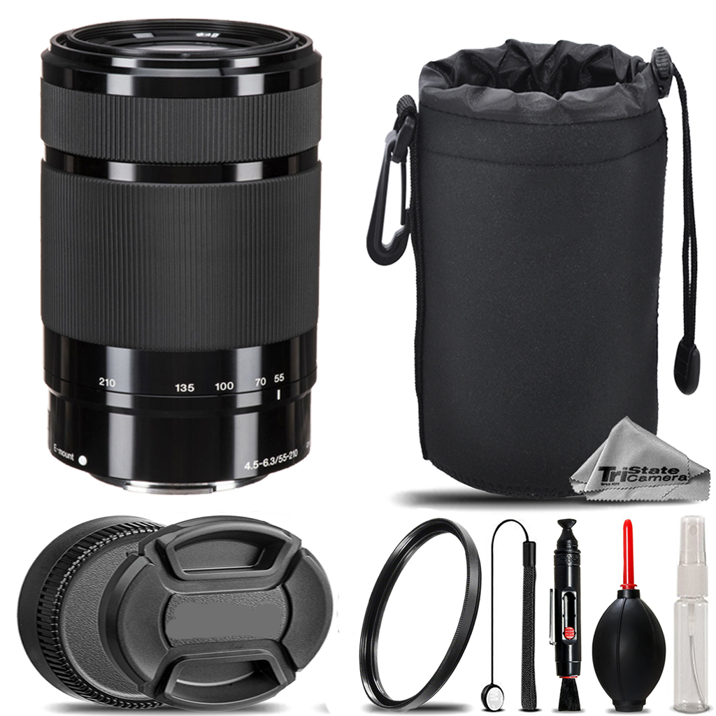 E 55-210mm f/4.5-6.3 OSS Lens (Black)+ UV Filter+Hood +Lens Pouch-Basic Kit *FREE SHIPPING*