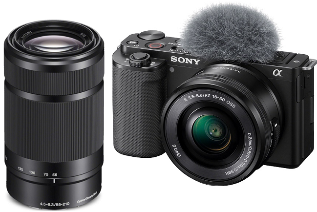 ZV-E10 w/E PZ 16-50mm & SEL 55-210mm 2-Lens Mirrorless Vlog Camera Kit - Black *FREE SHIPPING*
