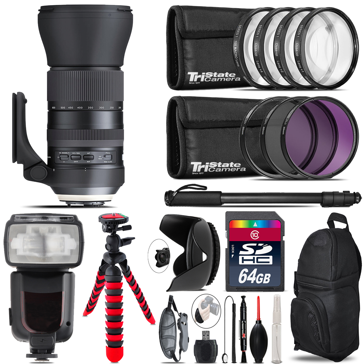 Tamron 150-600mm G2 for Canon + Professional Flash & More - 64GB Accessory Kit *FREE SHIPPING*