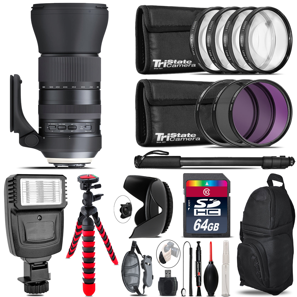 Tamron 150-600mm G2 for Canon + Flash + Tripod & More - 64GB Accessory Kit *FREE SHIPPING*