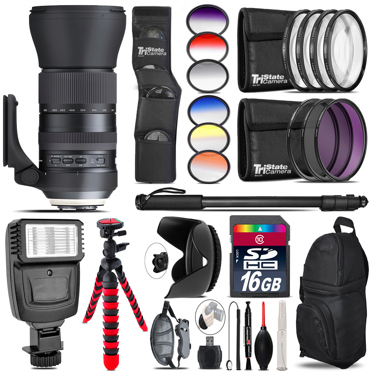 Tamron 150-600mm G2 for Canon + Flash + Color Filter Set - 16GB Accessory Kit *FREE SHIPPING*