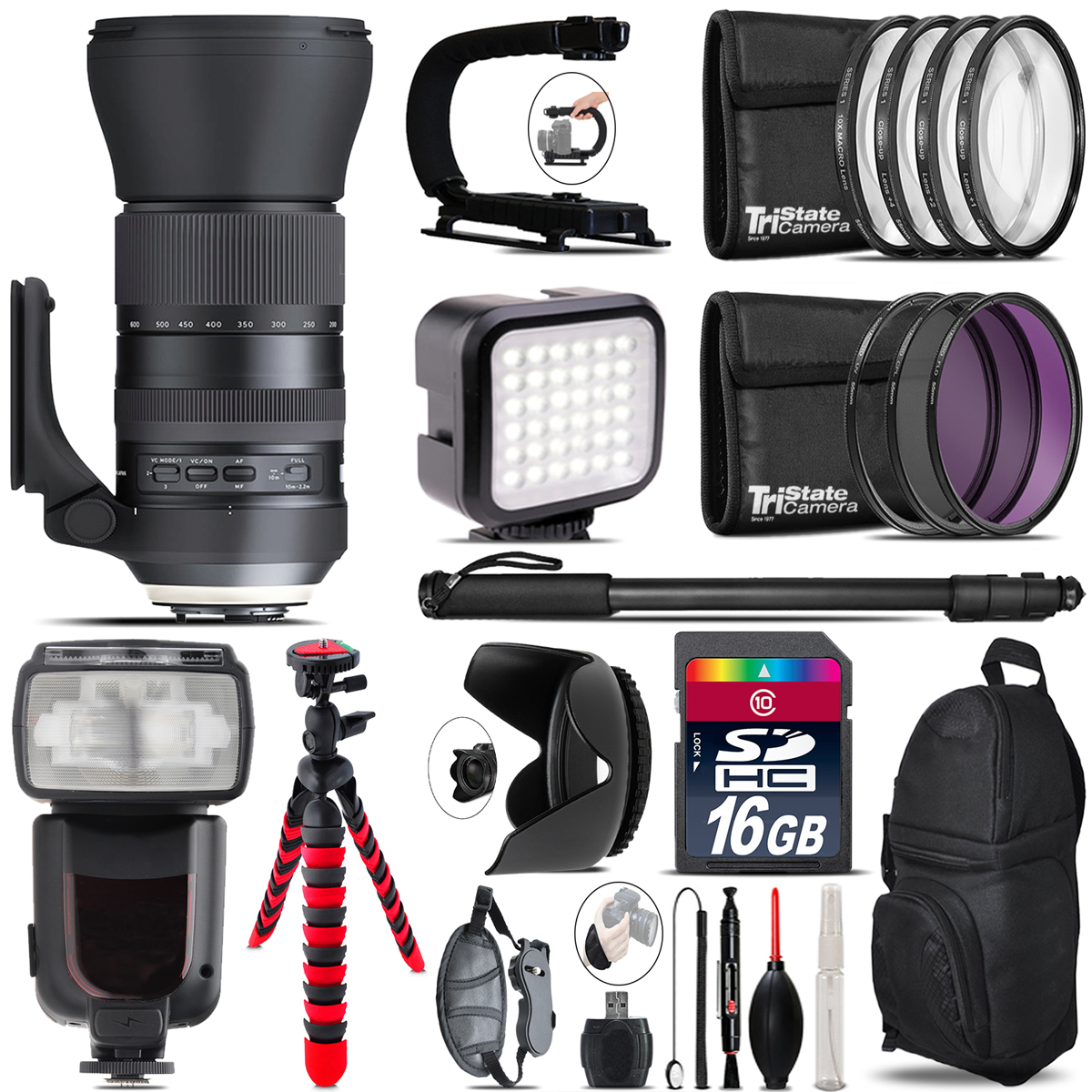 Tamron 150-600mm G2 for Canon - Video Kit + Pro Flash - 16GB Accessory Bundle *FREE SHIPPING*