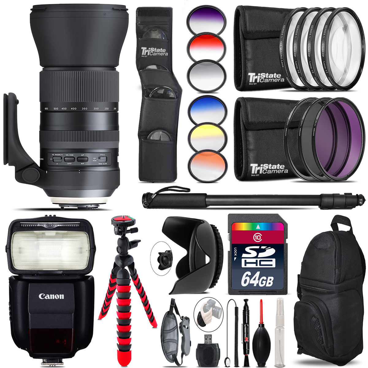 Tamron 150-600mm G2 for Canon + Speedlite 430EX III-RT - 64GB Accessory Kit *FREE SHIPPING*
