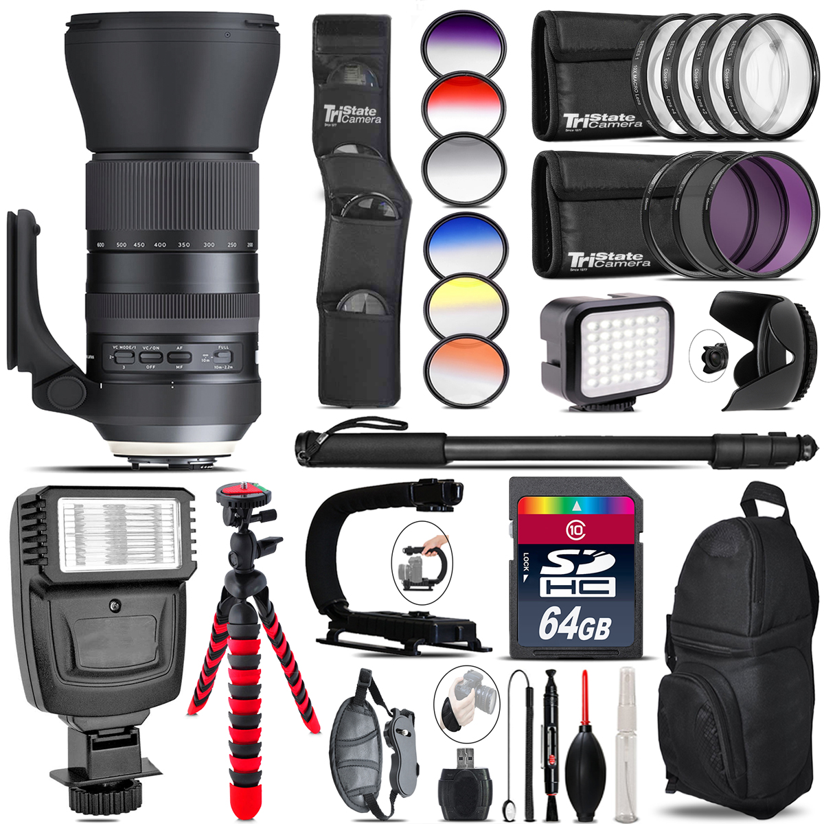 150-600mm G2 for Nikon + Color Set + LED Light - 64GB Accessory Bundle *FREE SHIPPING*