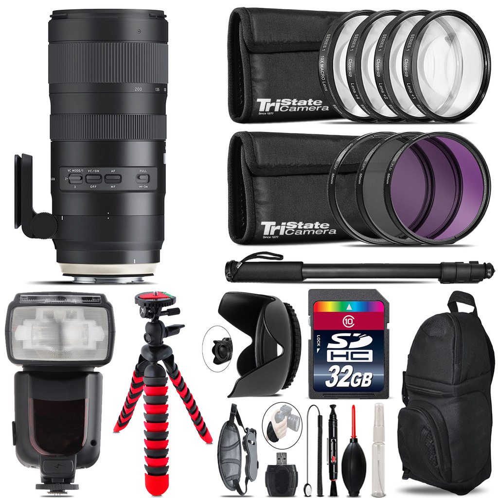 Tamron 70-200mm G2  for Canon + Professional Flash & More - 32GB Accessory Kit *FREE SHIPPING*