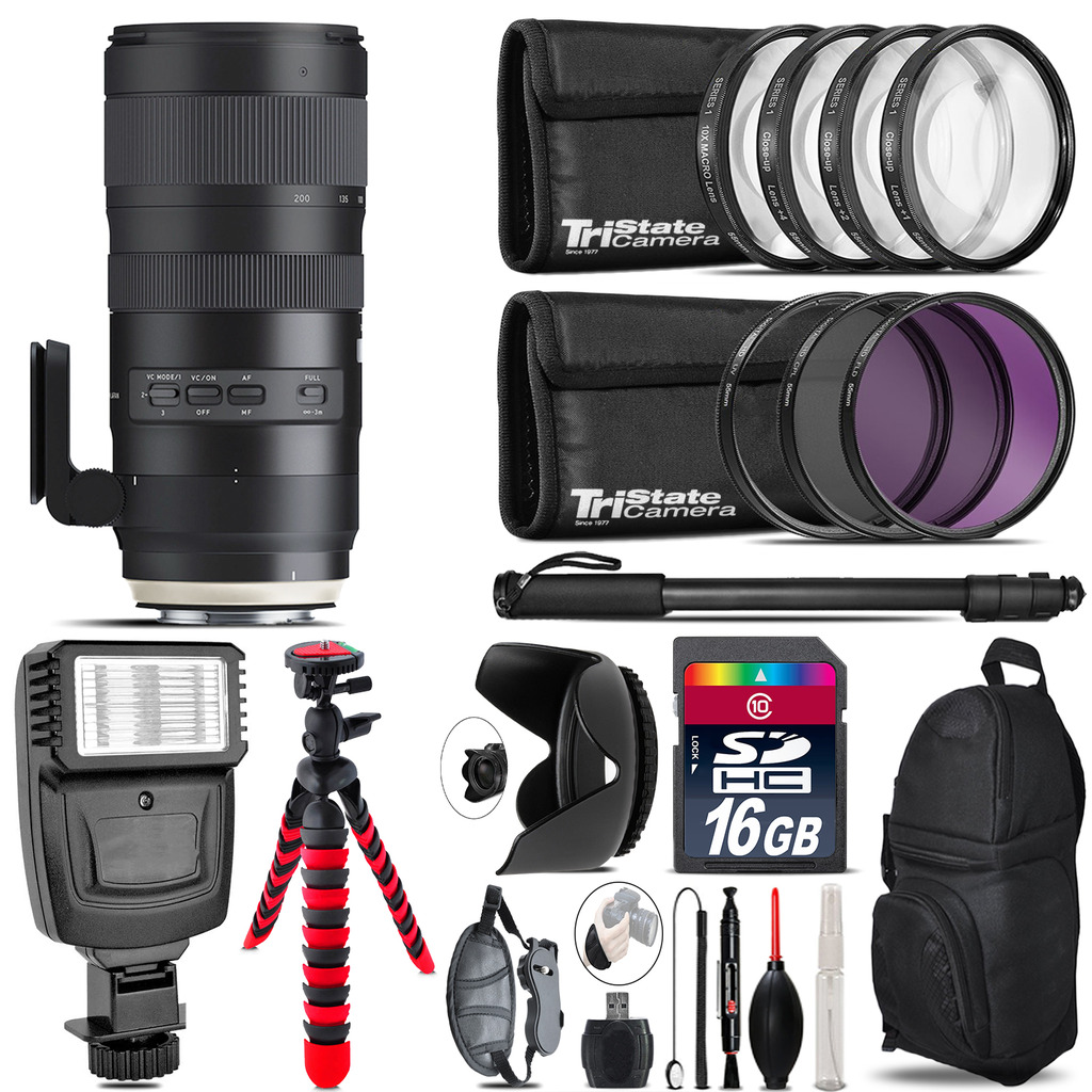 Tamron 70-200mm G2  for Canon + Flash +  Tripod & More - 16GB Accessory Kit *FREE SHIPPING*