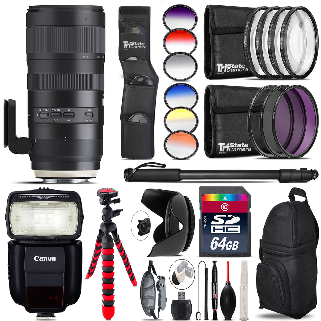 Tamron 70-200mm G2  for Canon + Speedlite 430EX III-RT  - 64GB Accessory Kit *FREE SHIPPING*