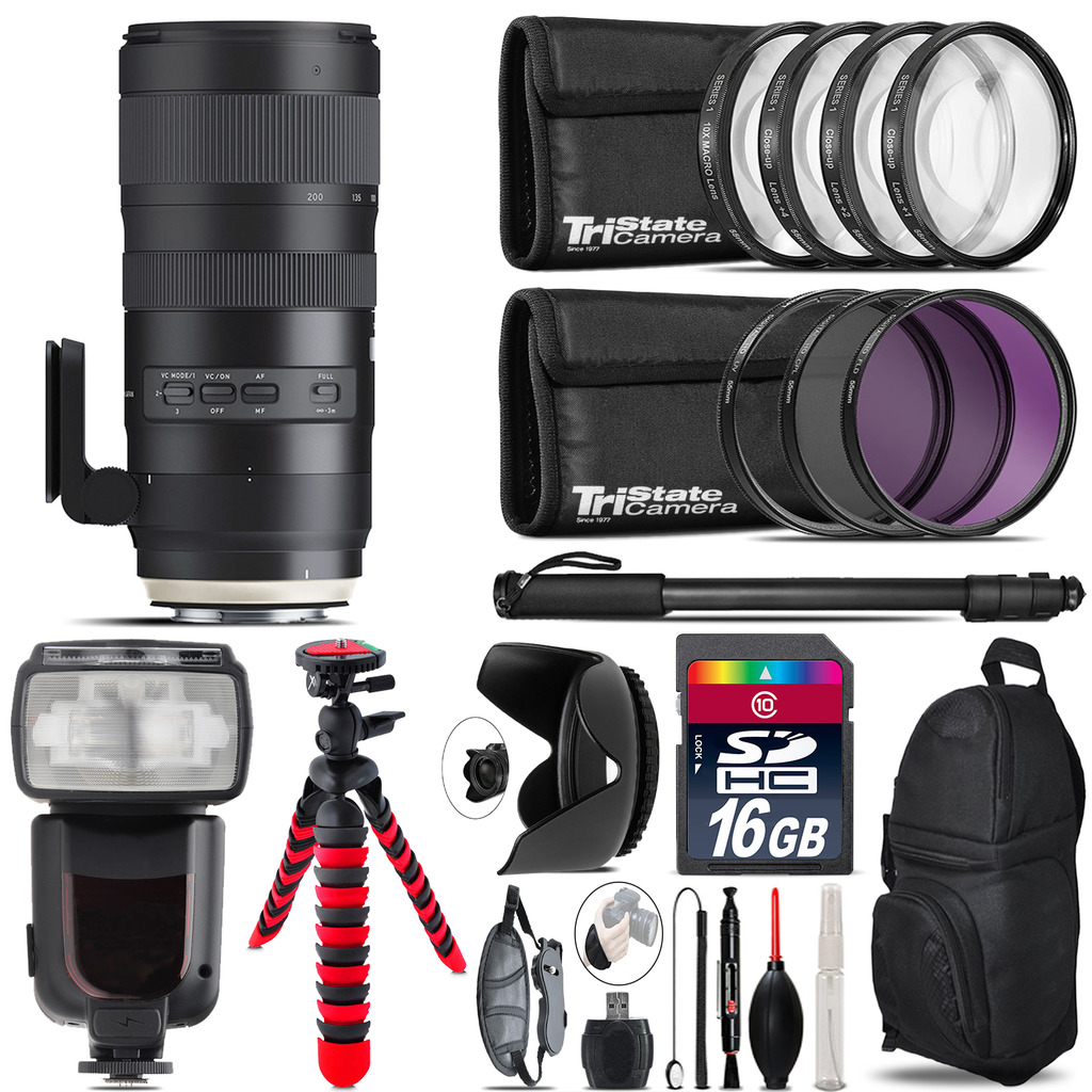 Tamron 70-200mm G2  for Nikon + Professional Flash & More - 16GB Accessory Kit *FREE SHIPPING*
