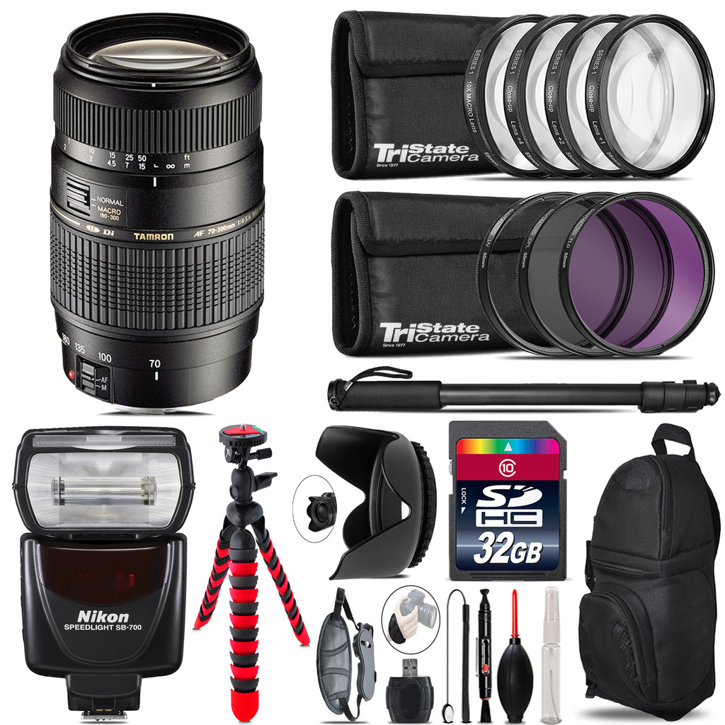 70-300mm Lens for Nikon + SB-700 AF Speedlight  & More - 32GB Kit *FREE SHIPPING*